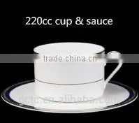 20pcs Blue Fabric Bone China Dinnerware Set With Embossed Gold Design thumbnail-5