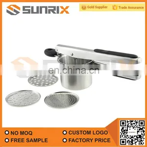 Food Grade Stainless Steel Potato Ricer and Masher With Silicone Handle and 3 Ricing Discs thumbnail-4
