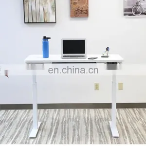 Rectangular White 1 Drawer Standing Desk With Adjustable Height Feature thumbnail-5