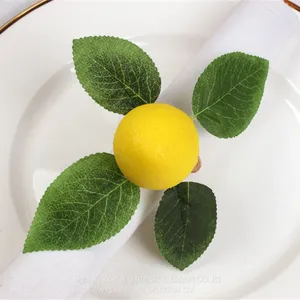 New Artificial Lemon Fruit Napkin Ring for Wedding Decor Party Dinning Table Cloth Decoration thumbnail-3