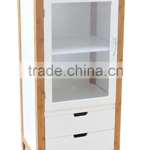 New Style Bookcase With 2 Drawers 2 Shelves and Glass Door thumbnail-1