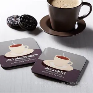 Funny Coffee Coaster Glass Pads, Coffee Table Coasters, Tempered Glass Drink Coasters thumbnail-1