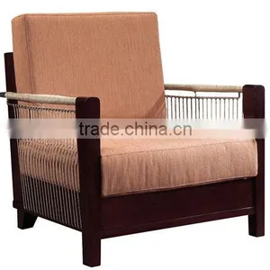 Solid Wood and Cane Lounge Sofa Chair PFC763 thumbnail-1
