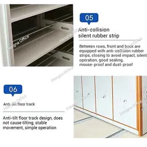 Heavy-Duty Mobile Compact Filing Cabinets With Adjustable Shelves & Secure Brake System for Offices, Warehouses & Archives thumbnail-4