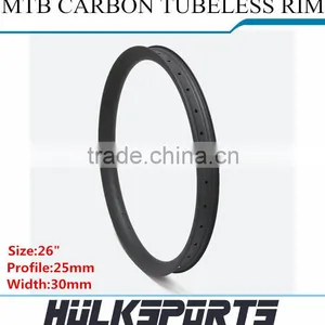 Bicycle Carbon Rims 26ER Mountain Bicycle Rim Hookless 30mm Width Tubuless Carbon Rims For Sale thumbnail-1