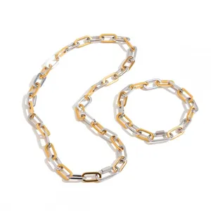 Custom Round Stainless Steel Rhinestone Charm Necklace - 18K Gold Plated thumbnail-2