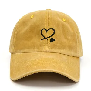Ripped Washed Cotton Caps for Men Women Distressed Vintage Baseball Hats thumbnail-4