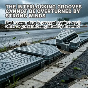 Low Maintenance FRP Composite Manhole Cover Rust Free Fiberglass Road Cover thumbnail-1