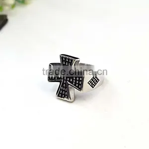 New Design Cross Shape Stainless Steel Mens Finger Ring Supplier's Choice thumbnail-2