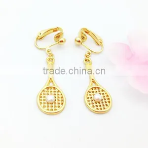 Popular Fashion Gold Earring Jewelry Models Women Battledore Pendant Earring thumbnail-6