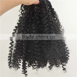 Mongolian Hair Natural Afro Style Hair Extension Afro Kinky Human Hair Can Dye thumbnail-1