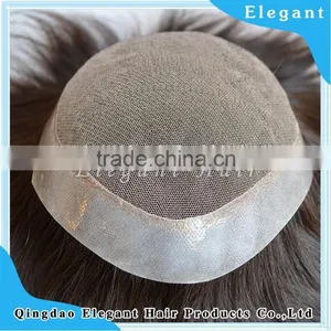 100% Indian Human Hair Toupee With pu Skin for Men Wholesale thumbnail-1