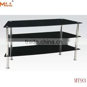 Modern Stainless Steel Tempered Glass TV Stand thumbnail-1