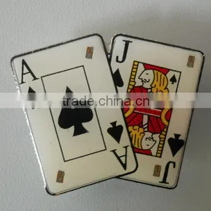 Creative Lovely Design Poker Shaped Led Light Flashing Badge Pins thumbnail-2
