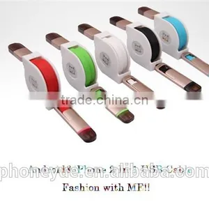 2016 Powerful Metal Retractable Flat Noodle 2 in 1 Usb Data Charging Cable thumbnail-3