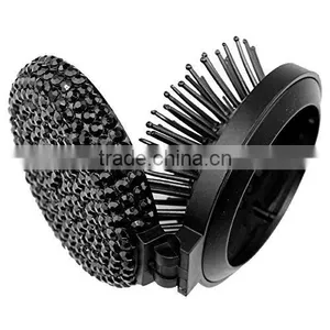 2016 Hot Sale Electroplate Folding Hair Brush With Mirror thumbnail-1