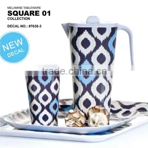 Pink Cake Designed Printed Color Cup Bowl Plate Jug Fastion Eco-friendly Bamboo Fiber Dinner Set thumbnail-4