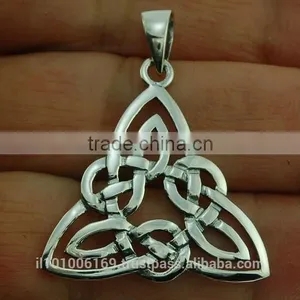 Large Celtic Trinity Knot Silver Pendant, Pn78 thumbnail-4