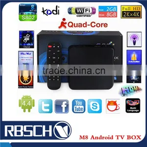 M8 Android 4.4 Smart TV BOX Steam Media Player Cotex-A9 Quad Core Amlogic S802 Android TV BOX Support 4K thumbnail-1