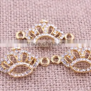 Jewelry Crown Crystal Rhinestone Connector Charms ! Wholesale Crystal Glitter Sliver Connector for Bracelet Beads Making!! thumbnail-1