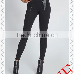 Hot! 2014 Wholesale Fashion Black Strip Shiny High Waisted Faux Leather Leggings thumbnail-1