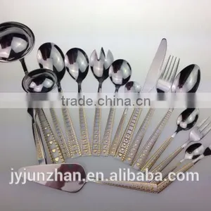 Golden Stainless Steel Cutlery Sets Spoon Fork Knife With Low Price-- Direct Factory in Jieyang thumbnail-2