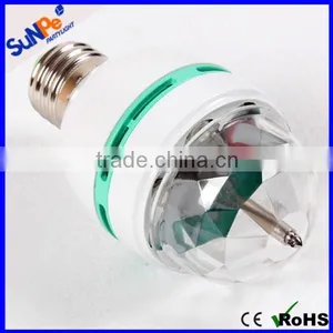 360 Rotating Disco Mini Party Stage Light Bulb RGB Full Color LED Crystal Magic Ball thumbnail-1