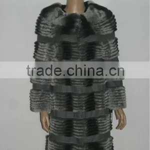 Hot Design Rex Rabbit Fur Coat Without Collar thumbnail-1