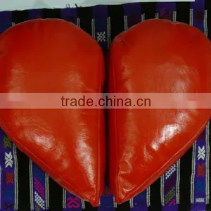 Heart Moroccan Handcrafted Leather Pouffe Gift for Valentine Day thumbnail-1