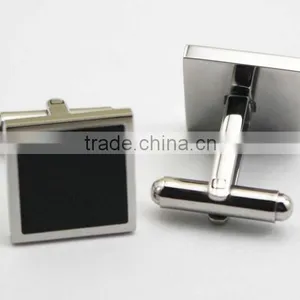 316L Stainless Steel Square Black Enamel Cufflinks for Men Supplier's Choice thumbnail-3