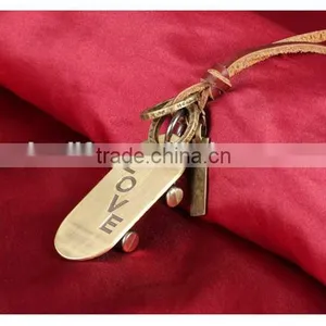 Men Style Fashion Engraving Love Genuine Leather Alloy Pendant thumbnail-4