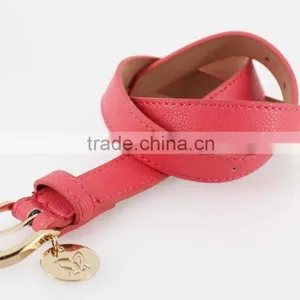 2015 Fashion Pink PU Leather Women Jeans Belt With Gold Buckles in YiWu thumbnail-3
