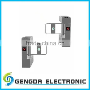 304 Stainless Steel Waist High Pedestrian Access Barrier Gate Vertical Electric Remote Control Swing Turnstile thumbnail-1