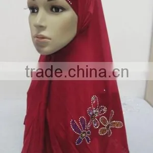H251 Latest Muslim Hijab With Rhinestone and Crystals thumbnail-5