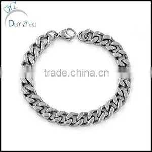 9inch-36inch Stainless Steel Gold Plated Curb Mens Cuban Chain Necklace Bracelet thumbnail-2