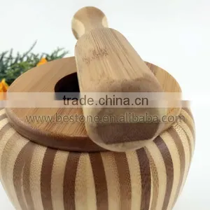 Custom Logo Bamboo Garlic Masher With Lid thumbnail-3