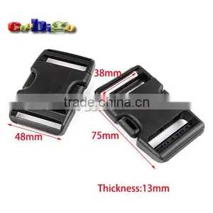 1-1/2" Webbing Arched Inserting Buckle Plastic for Travel Tactical Backpack #FLC410-38B thumbnail-1
