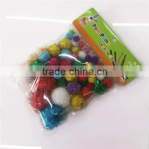Factory Supply DIY Crafts Polypropylene Glitter Pompoms Suits Toys for Kids or Wedding Party Decoration thumbnail-2
