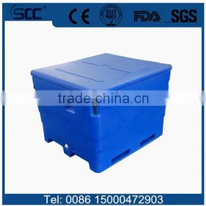 Rotational Molded Fish Transport Plastic Bins, PE Plastic Tote Bins thumbnail-3