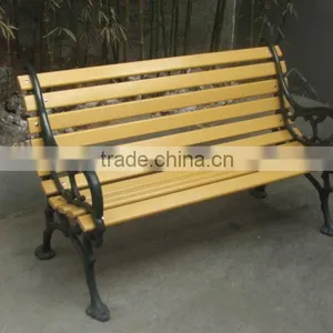 Classic Wooden Garden Bench With Metal Legs thumbnail-3
