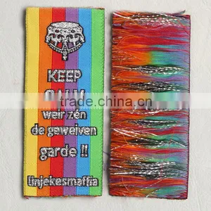 Colorful Label ,straight Cut Woven Label for Knitting Wool Hat thumbnail-2