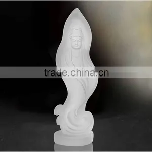 Lotus Guanyin Bodhisattva White Colored Glaze Buddhism Buddha thumbnail-1