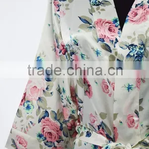 Factory Print Flower Bath Robe thumbnail-3