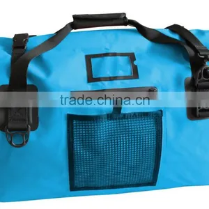 Blue Large Capacity Pvc Tarpaulin Duffle Bag for Camping and Travel thumbnail-1