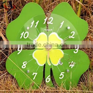Green Clover Acrylic Wall Clock Decorative Wall Clock thumbnail-1