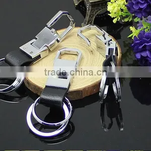 Car Leather Keychain /cheap Car Leather Keychain With Double Ring thumbnail-3