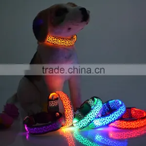 LED Collar Leopard Print Design Puppy Necklace Luminous Pet Decors Productos Para Mascotas Dog Harness Led thumbnail-3