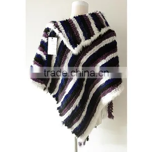 Real Mink Fur Woman Fashion Shawl/Poncho KZ14081 thumbnail-3