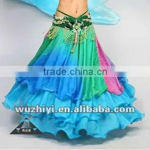 Colorful Pleated Rayon Belly Dance Long Skirt for Women Quality Choice thumbnail-1
