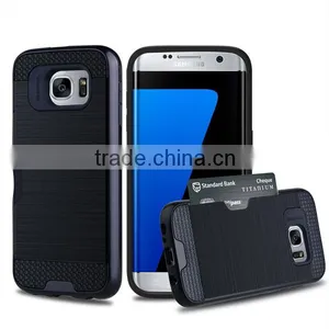 C&T Dual Layer Armor Hybrid Wallet Card Slots Case Cover for Samsung Galaxy S7 Edge thumbnail-2
